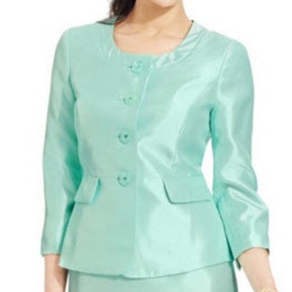 Le Suit Hamptons Mint Green Skirt & Blazer set - Picture 3 of 10